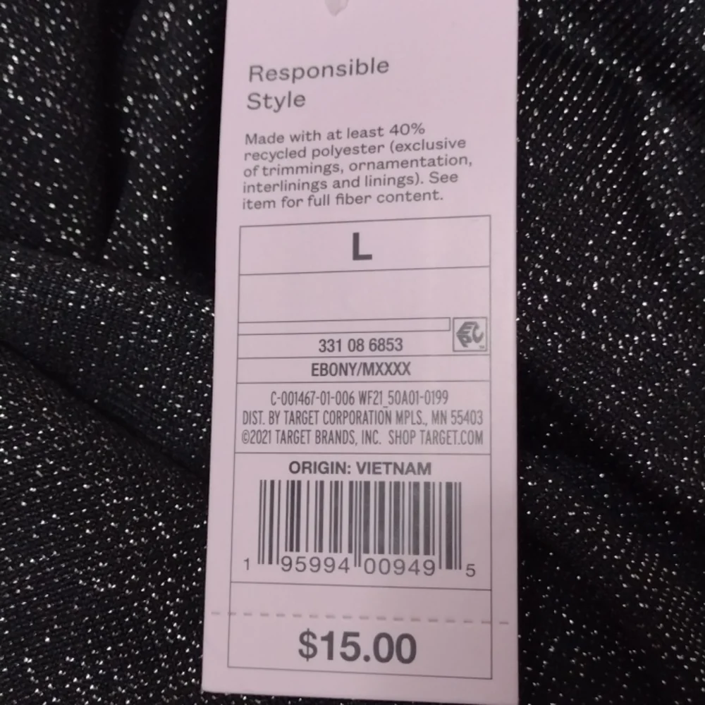 NWT Wild Fable Ebony Sparkle Mini Dress - Size S / M / L - Picture 5 of 6